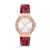  MICHAEL KORS Lennox Three-Hand Red PVC Watch