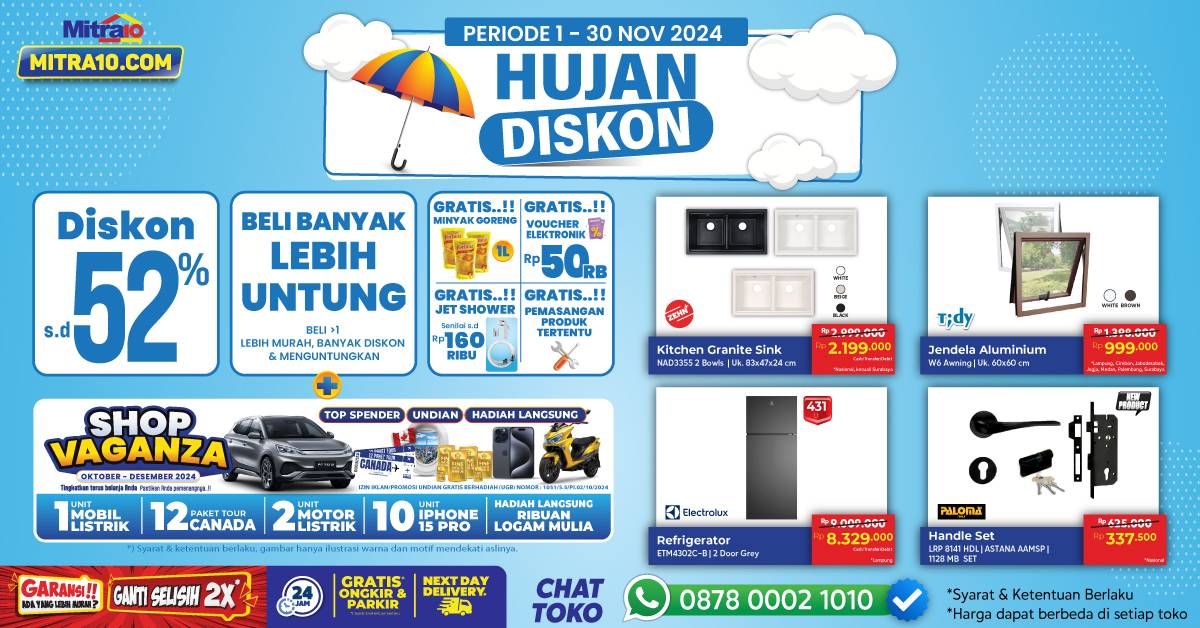 Promo Hujan Diskon November 2024 Mitra10