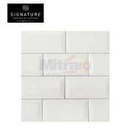 Signature Keramik Dinding Metro White Bevel 10x20 Cm Putih 