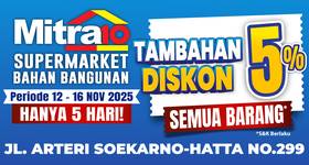 Tambahan Diskon 5% Semua Barang di Mitra10 Semarang | Periode: 12-16 November 2025
