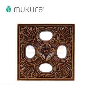 Mukura Keramik Ventilasi Udara Rooster Tulip Brown 30x30 Cm