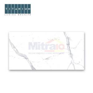 Titanium Granite Lantai Statuario Grey Glossy 120x240 Cm