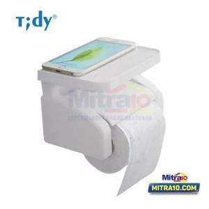 Tidy Tempat Tisu Toilet Rak Tempel BAA-080 12.4cm X 16.9cm X 12.6cm Putih