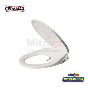 Ceramax Tutup Kloset Duduk Dengan Penyiram Izze V-SHAPE01 37cm x 50cm x 9cm Putih 