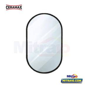Ceramax Cermin Oval Savona WFR013 85X55 Cm Hitam