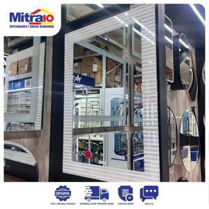 Ceramax Cermin Rectangular Line 50X70 CM Putih
