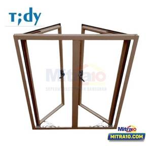 Tidy Jendela Double Perangin Kanan + Kiri Aluminium W2 100X120 Cm Coklat