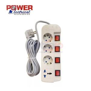 Power Stop Kontak + Kabel 137300-00/4LB 1.5 Meter Putih
