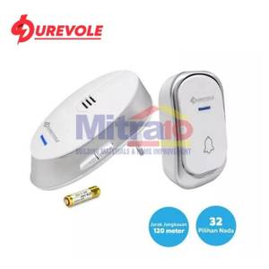 Durevole Bell Pintu Wireless Doorbell Ac C23 Putih-silver