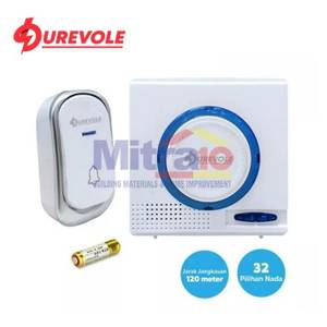 Durevole Bell Pintu Wireless Doorbell Dc C05 Putih-biru