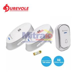 Durevole Bell Pintu Wireless Doorbell Ac C2323 Putih-silver