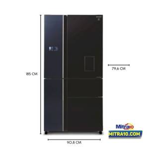 Sharp Kulkas 4 Pintu Side By Side SJ-IFX96PDG-BK Hitam 650 Liter