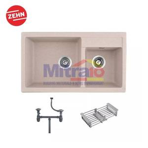 Zehn+ Wastafel Cuci Piring Granite Dua Kolom 8375A 78x45x21 Cm Pink