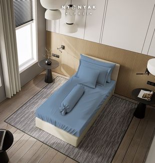 Sprei Nyenyak Solid Plain - Extra Single 100 T30 - Stone Blue