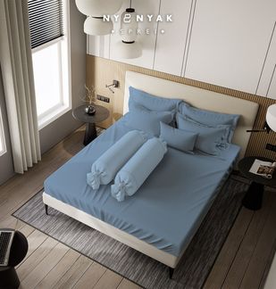 Sprei Nyenyak Solid Plain - King 180x200x30 - Stone Blue