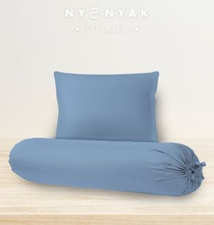 Sarung Bantal Guling Nyenyak Solid Plain - Stone Blue