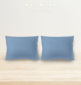 Sarung 2 Bantal Nyenyak Solid Plain - Stone Blue