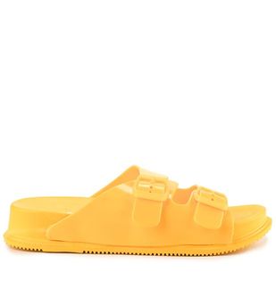 Hush Puppies Sandal Wanita Peyton Double Buckle In Yellow 