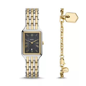 Raquel Three-Hand Date Two-Tone Stainless Steel Watch and Bracelet Set  ES5376SET