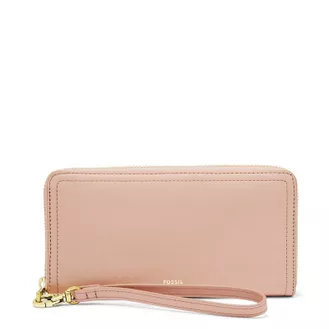 Logan RFID Zip Around Clutch Dusty Rose