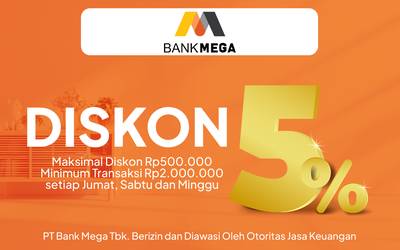 Promo Bank Mega Diskon 5%