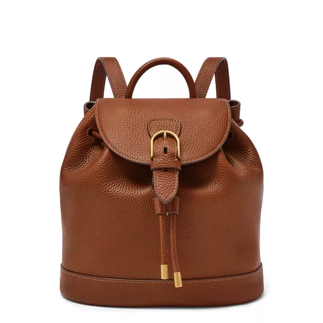 Everleigh Leather Flap Backpack Brown