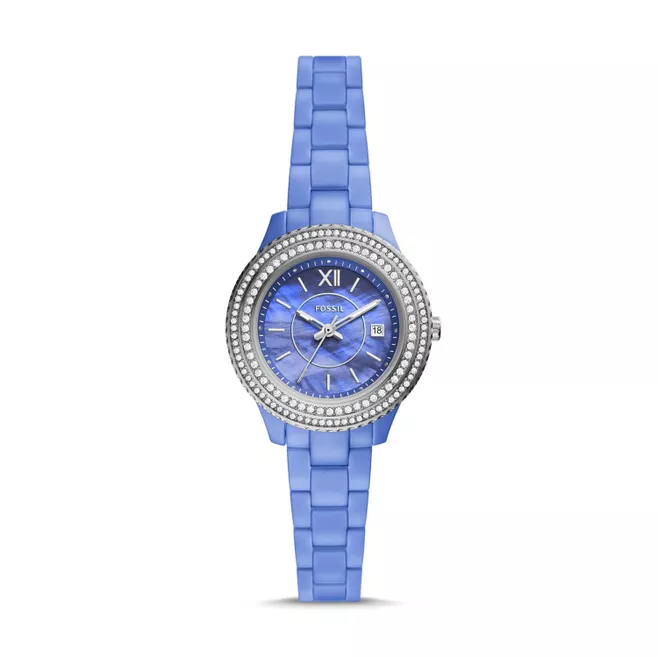 Stella Three-Hand Date Blue Ceramic Watch