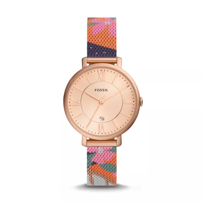 Steel Mesh Fossil Jacqueline Mini Rose Gold Jacqueline Three-Hand - Main Image