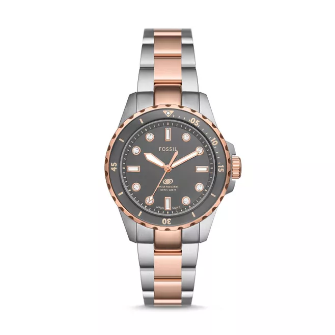 Fossil Blue Dive Three-Hand Two-Tone Stainless Steel Watch