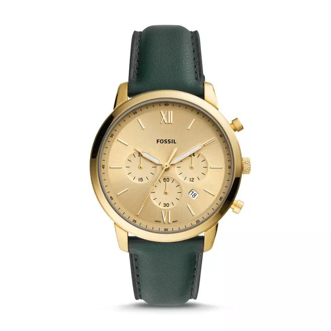 Neutra Chronograph Dark Green Leather Watch