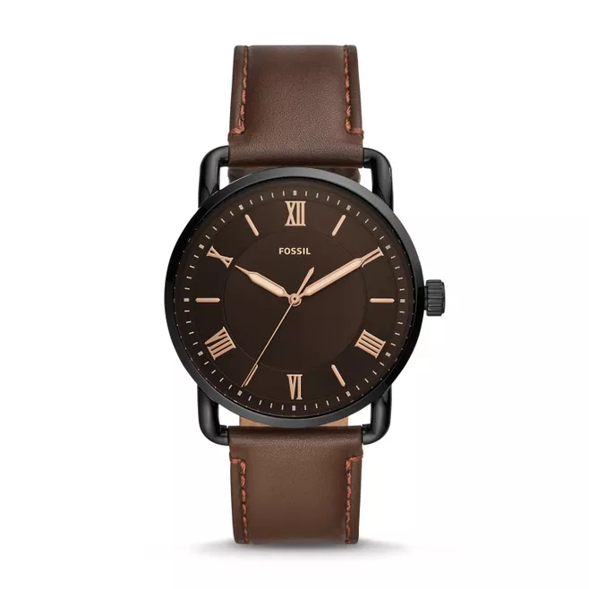 Copeland 42 mm Three-Hand Brown Leather Watch FS5666