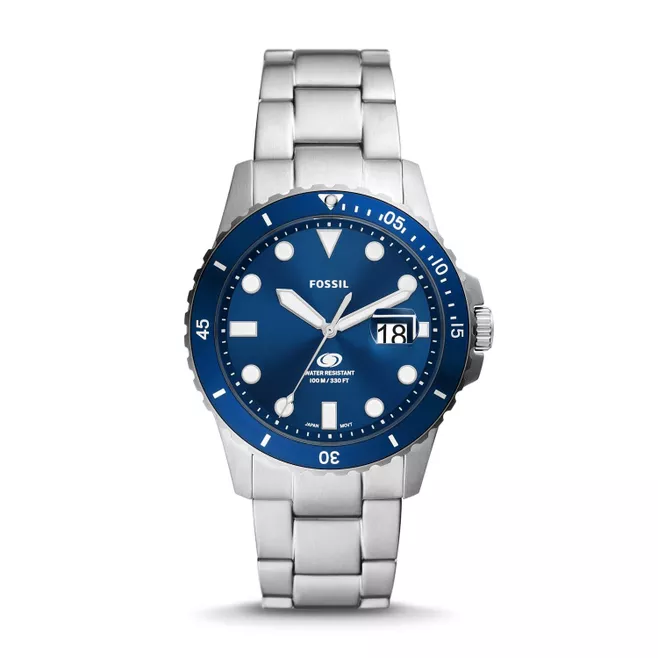 Fossil Blue Dive Three-Hand Date Stainless Steel Watch