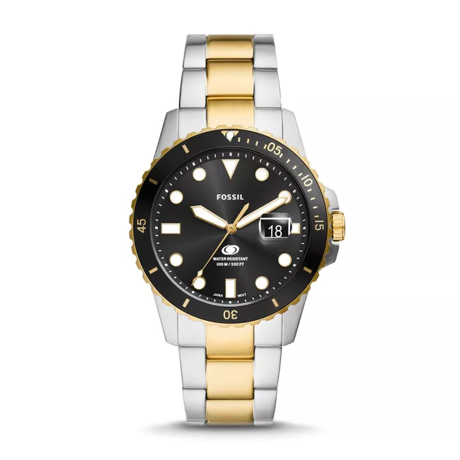 Fossil Blue Dive Three-Hand Date Two-Tone Stainless Steel Watch