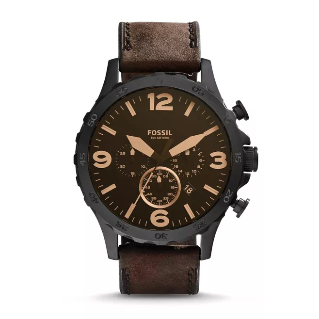 Nate Chronograph Brown Leather Watch JR1487