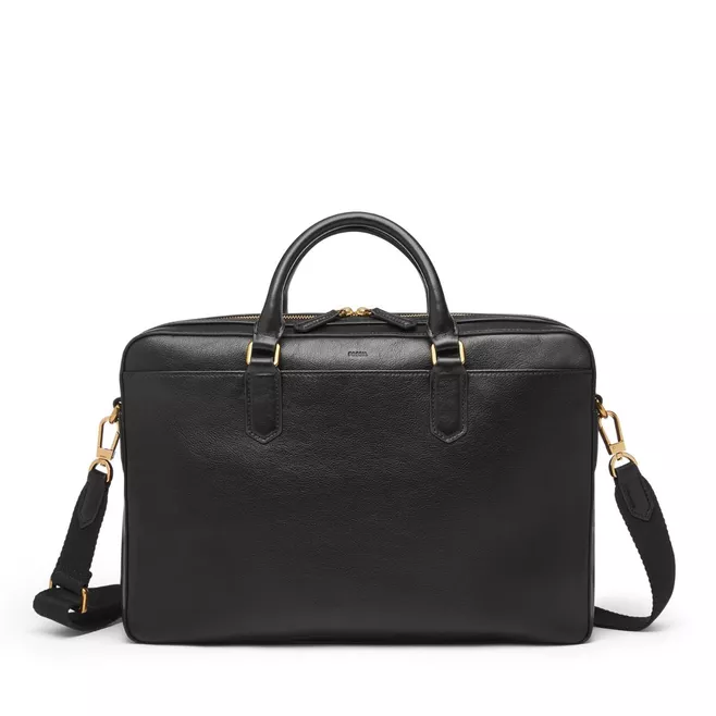 Asher Leather Briefcase Black