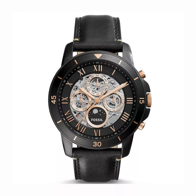 Grant Sport Automatic Black Leather Watch