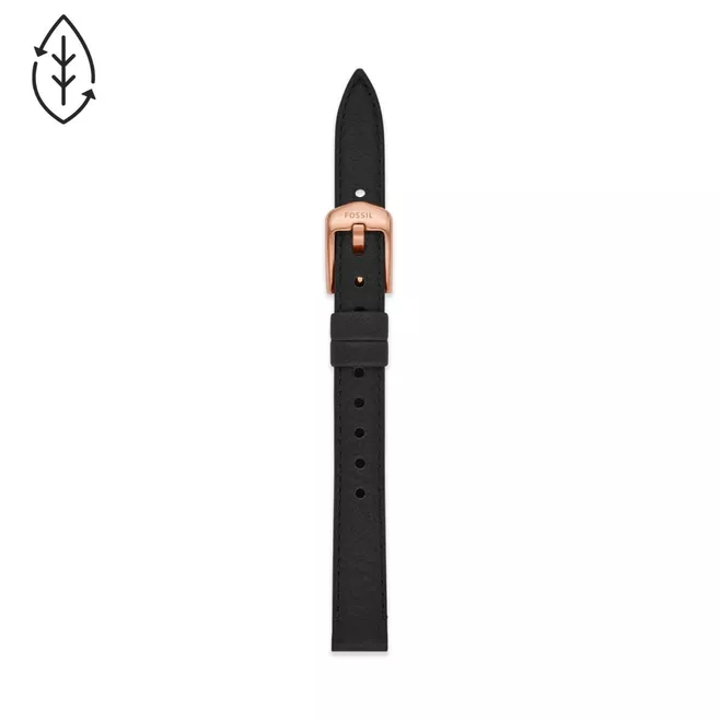 12mm Black Eco Leather Strap