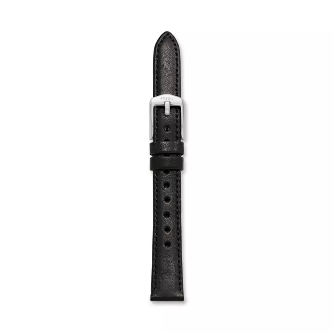 14mm Black Leather Watch Strap