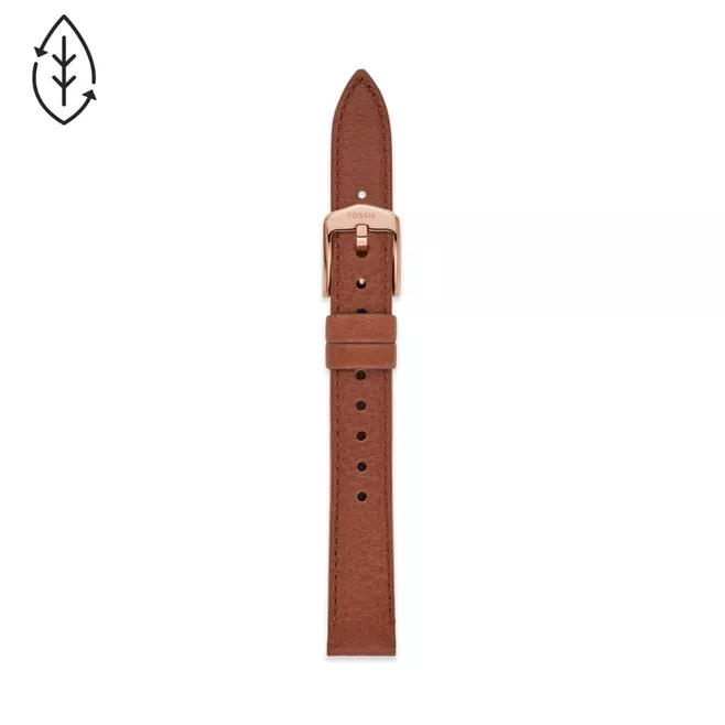 14mm Medium Brown Eco Leather Strap