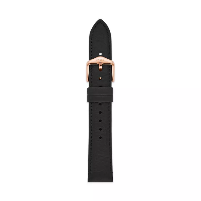 18mm Black LiteHide™ Leather Strap S181510