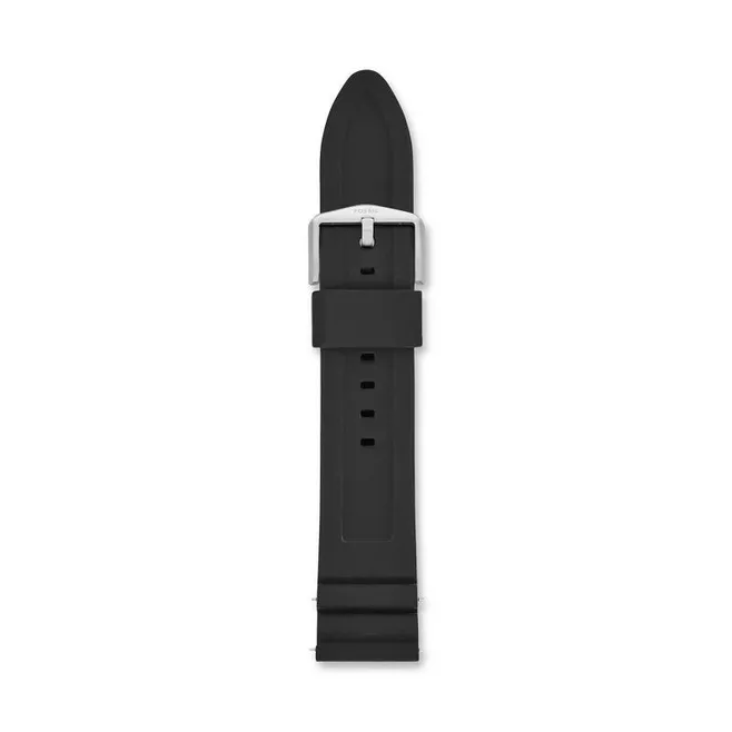 22mm Black Silicone Watch Strap