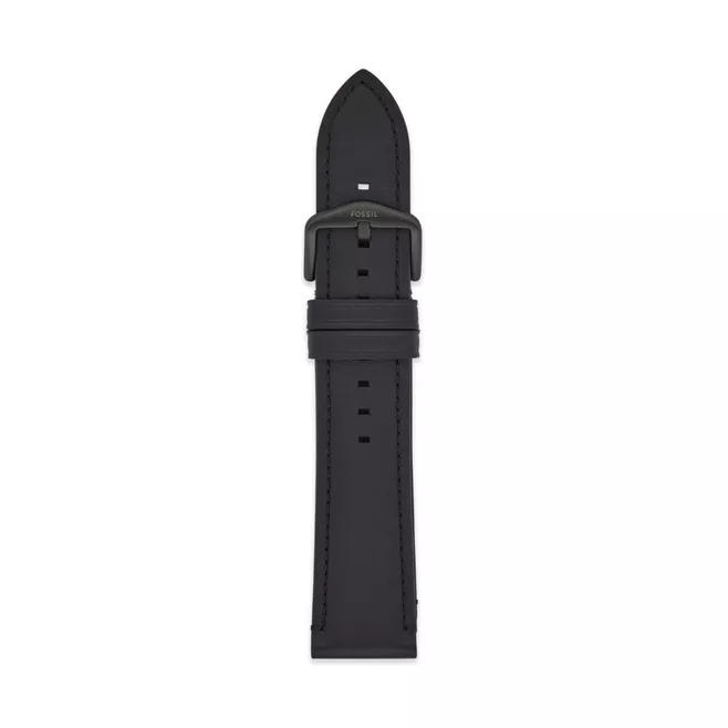 22mm Black Eco Leather Strap