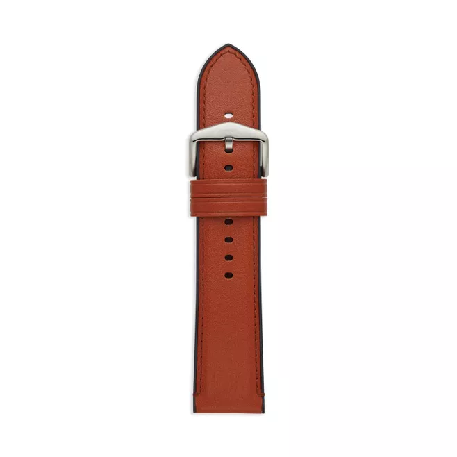 24mm Brown Leather Watch Strap-S241093
