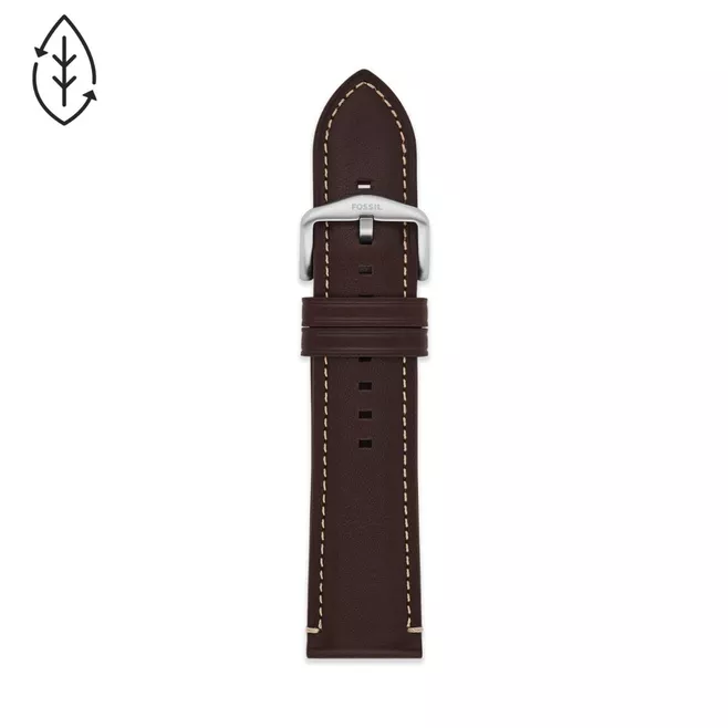 24mm Dark Brown Eco Leather Strap