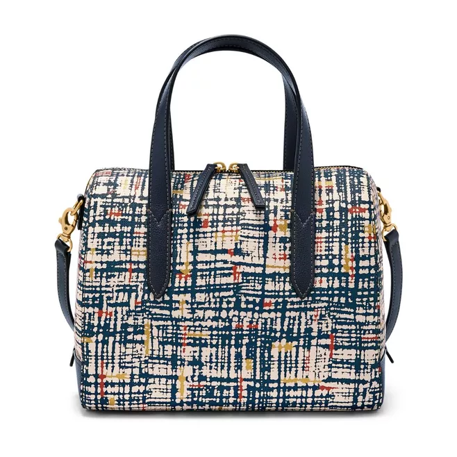 Fossil sydney satchel blue multi deals
