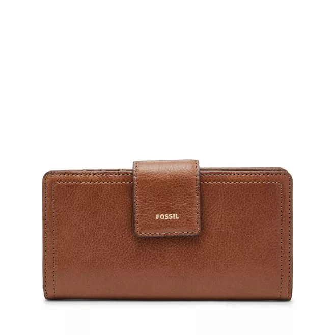 Logan RFID Tab Clutch Brown