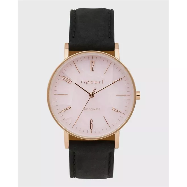 Latch Rose Gold Dial Quartz Black Leather Watch-A3250G-20