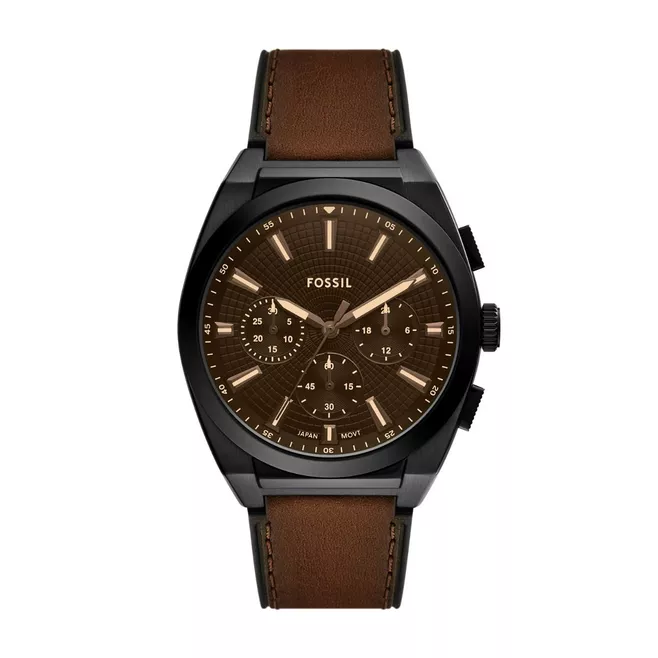 Everett Chronograph Brown Leather Watch -FS6108