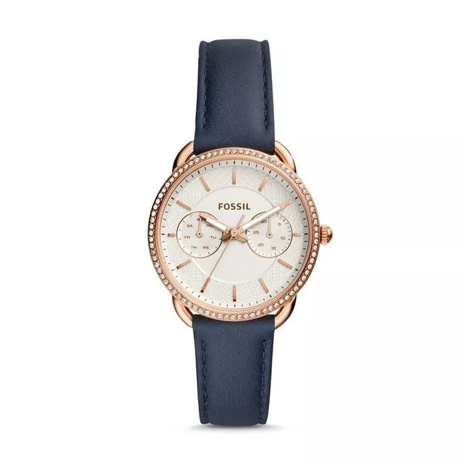 Tailor Multifunction Navy Leather Watch