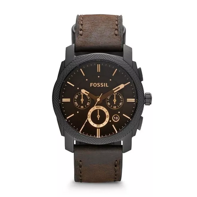 Machine Mid-Size Chronograph Brown Leather Watch Original